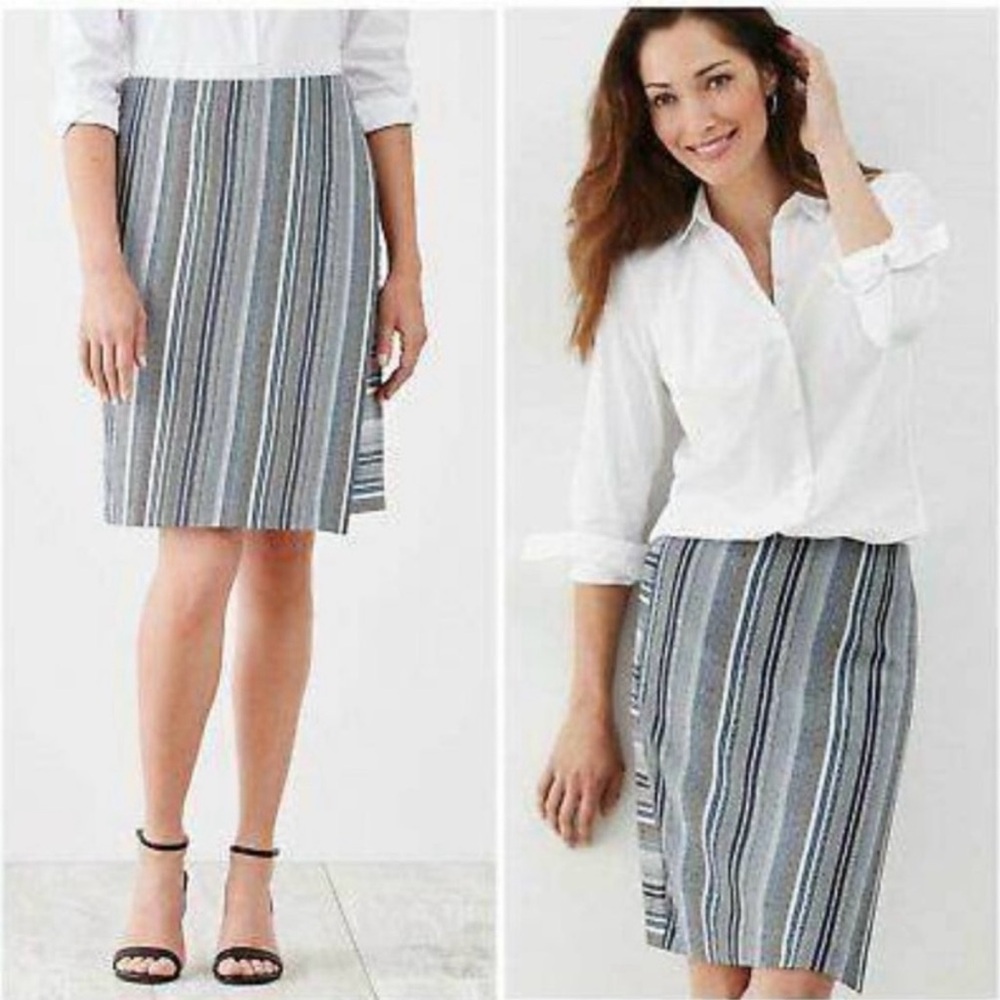 J. Jill Breeze Mountain Faux Wrap Pencil Skirt Size Large